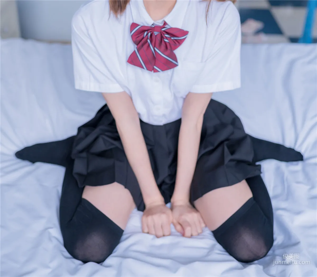 [風之領域] NO.148 JK黑絲裙子有點短 寫真集 17