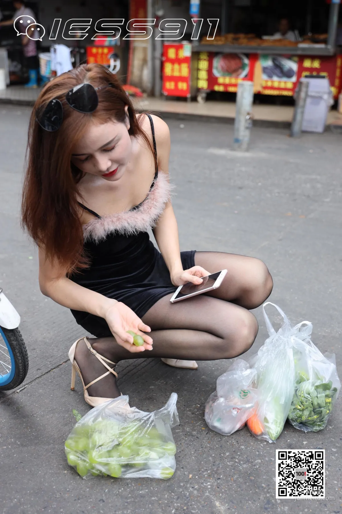 Model Lucy, Grocery Shopping 3 [IESS One Thousand and One Nights] Black Stockings Street Snap Photo Set photo 75