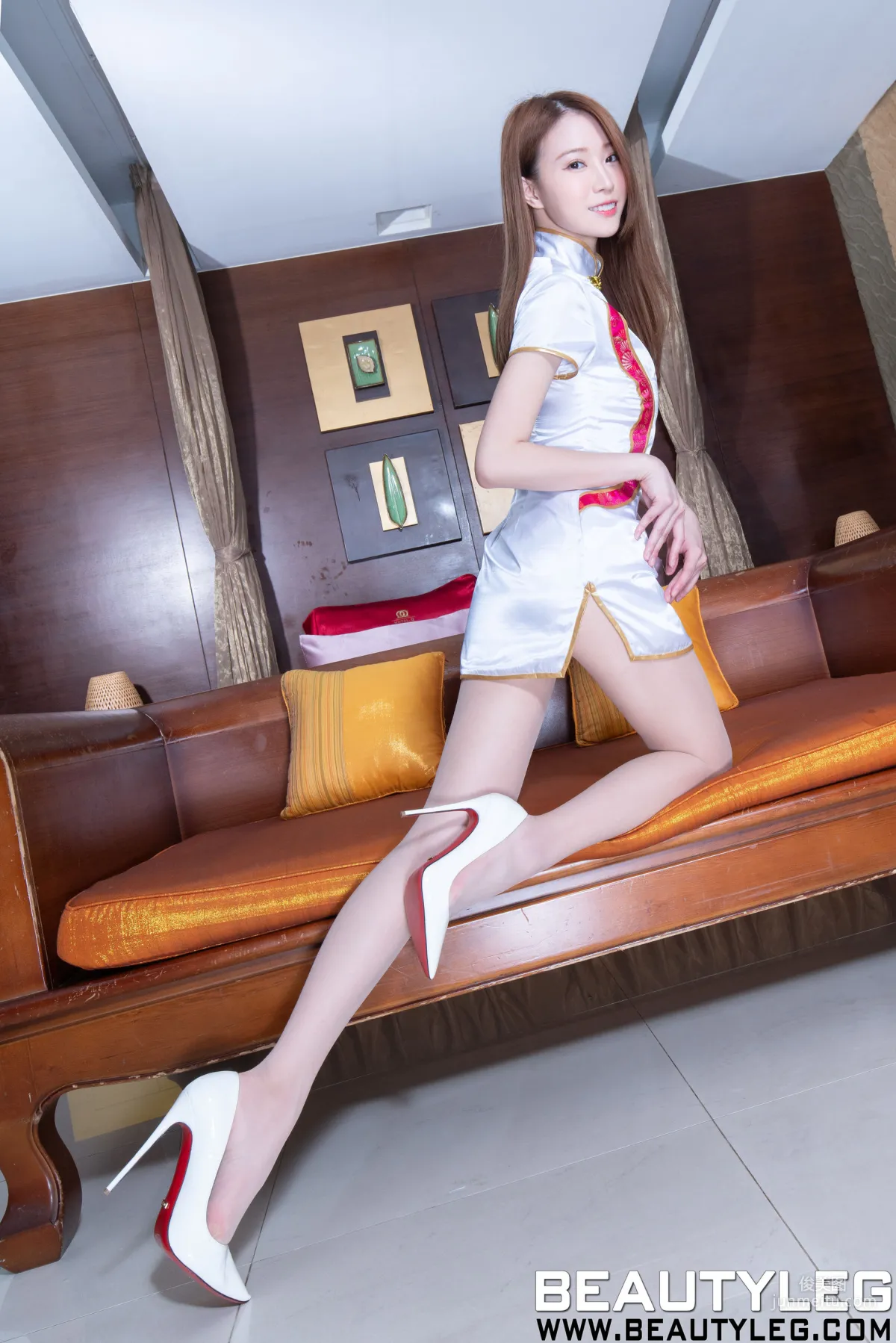 Yang Siyuan Black Stockings Suspender + Cheongsam Uniform and Beautiful Legs [Beautyleg] No.1812 Photo Set photo 8