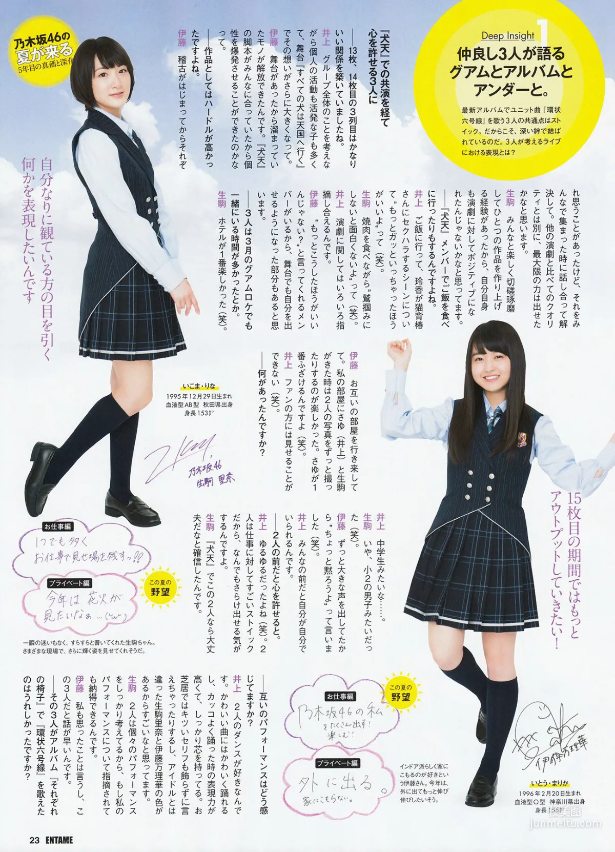 [ENTAME] Rina Ikoma, Sayuri Inoue, Marika Ito August 2016 Issue Photo Magazine photo 16