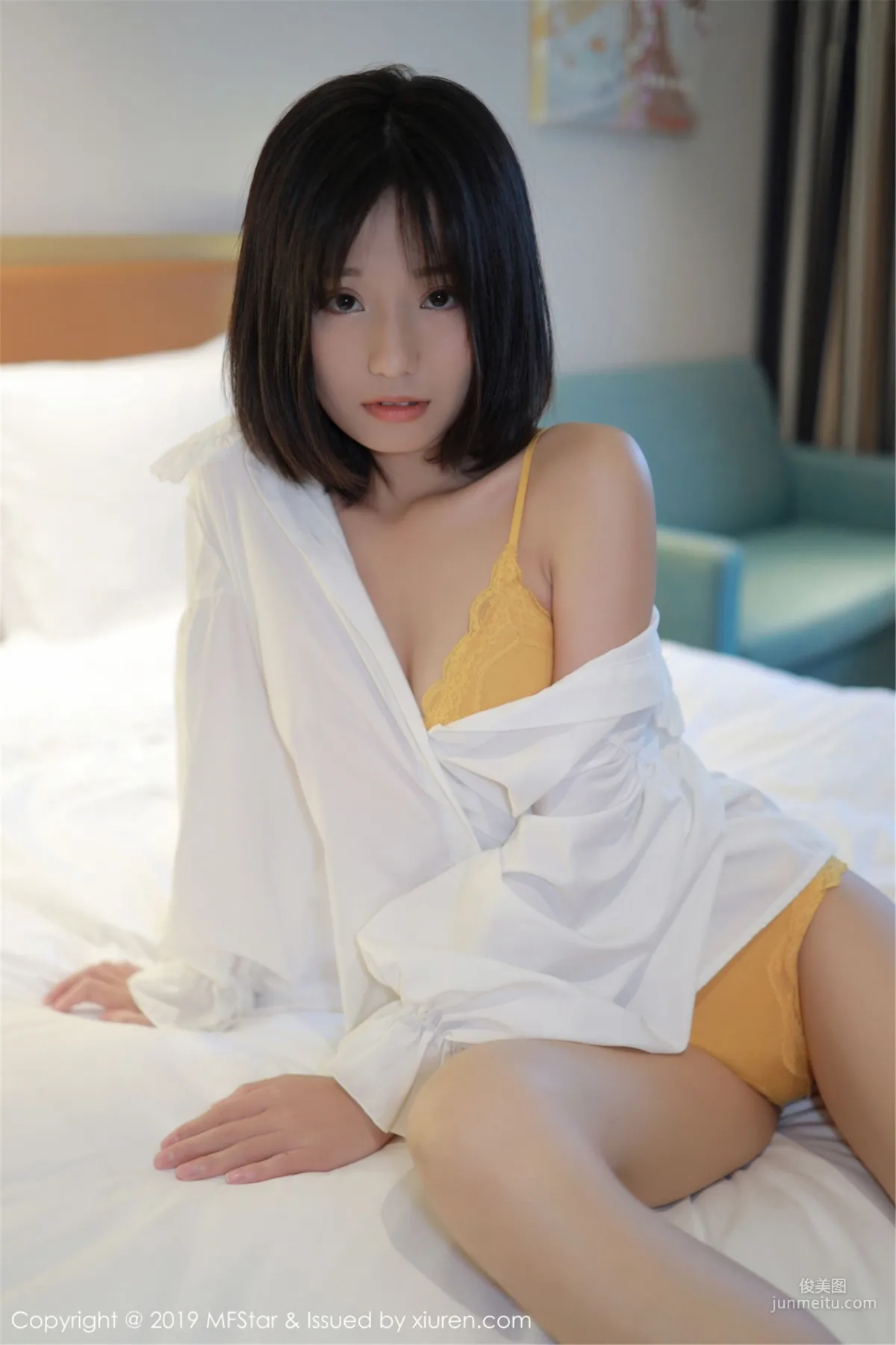 Baileys Xiang'er, Fan Lingerie and White Shirt Series [MFStar] Vol.203 Photo Set photo 36