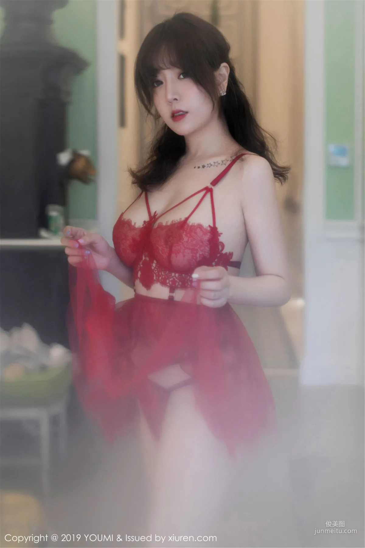 Wang Yuchun "Hollow-Out Lingerie and Faintly See-Through Sheer Series" [YouMi] Vol.333 Photo Set photo 8