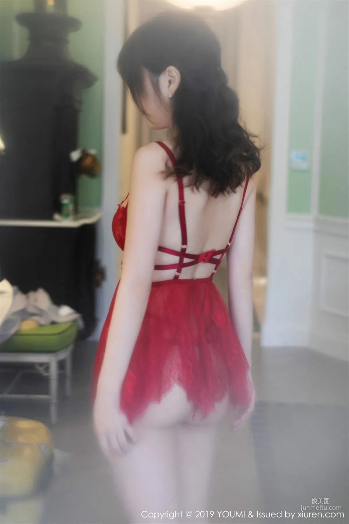 Wang Yuchun "Hollow-Out Lingerie and Faintly See-Through Sheer Series" [YouMi] Vol.333 Photo Set photo 2
