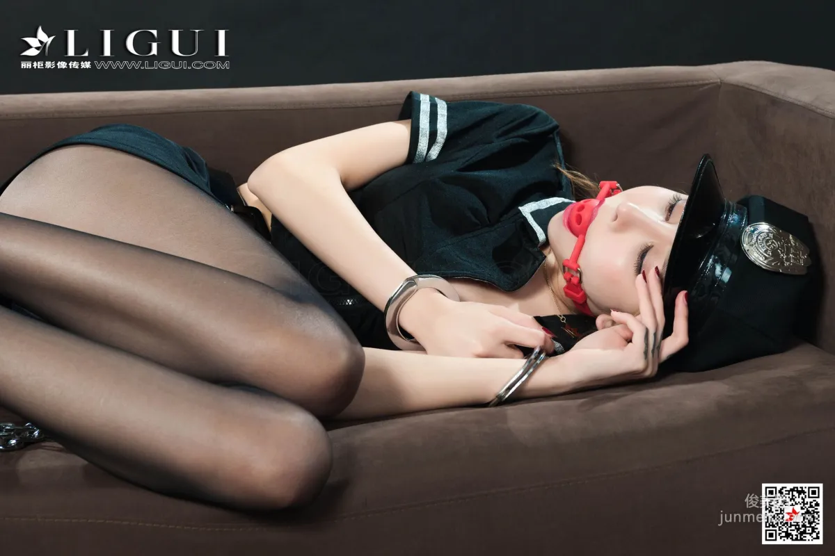 Tu Zi Black Stockings Policewoman Handcuffs [Ligui] Web Beauty Photo Set photo 37