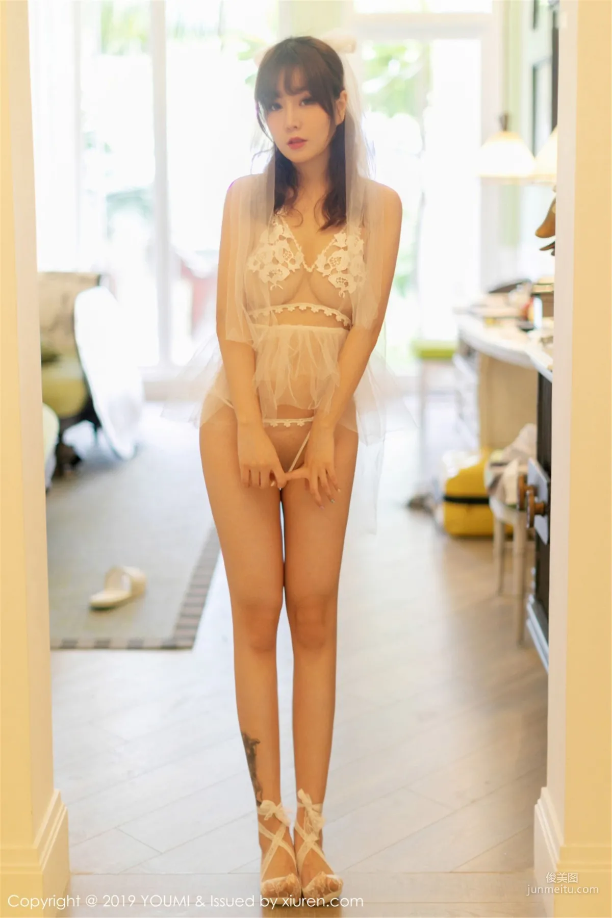 Wang Yuchun "Hollow-Out Lingerie and Faintly See-Through Sheer Series" [YouMi] Vol.333 Photo Set photo 30