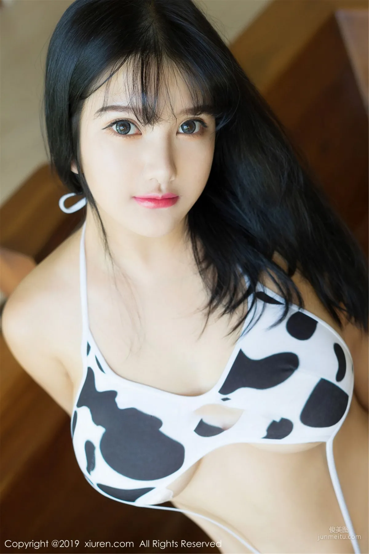 Xiao Younai Sexy Cow Print Lingerie and Elegant Bathrobe [XiuRen] No.1603 Photo Set photo 18