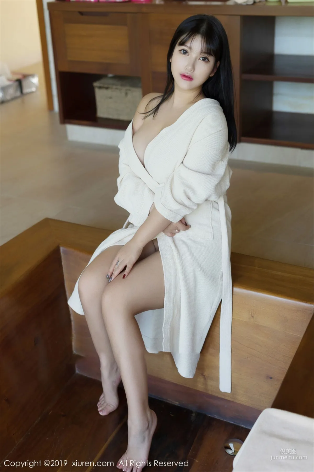 Xiao Younai Sexy Cow Print Lingerie and Elegant Bathrobe [XiuRen] No.1603 Photo Set photo 30