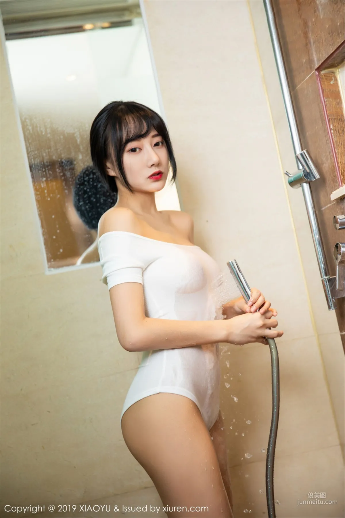 He Jiaying, Sexy Bathroom Vacuum Suspenders [XIAOYU] Vol.116 Photo Set photo 27