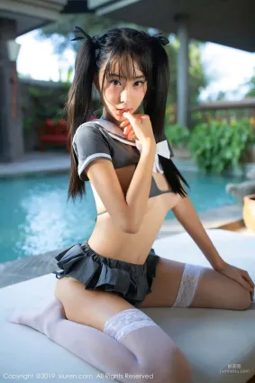 藍夏Akasha《雙馬尾蕾絲三點式内衣》 [秀人XIUREN] No.1604 寫真集