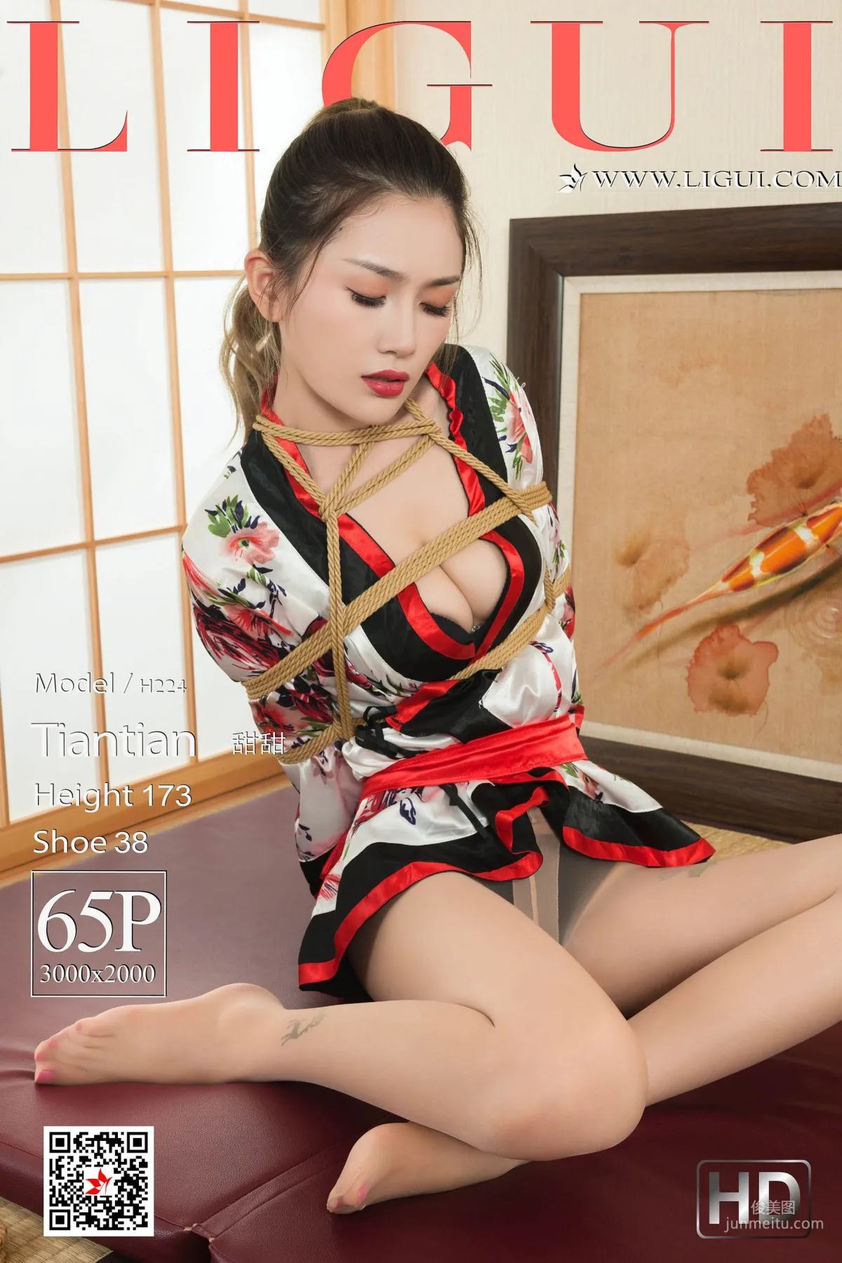 甜甜《绳艺捆绑丝袜人体摄影》 [丽柜美束] 写真集 1
