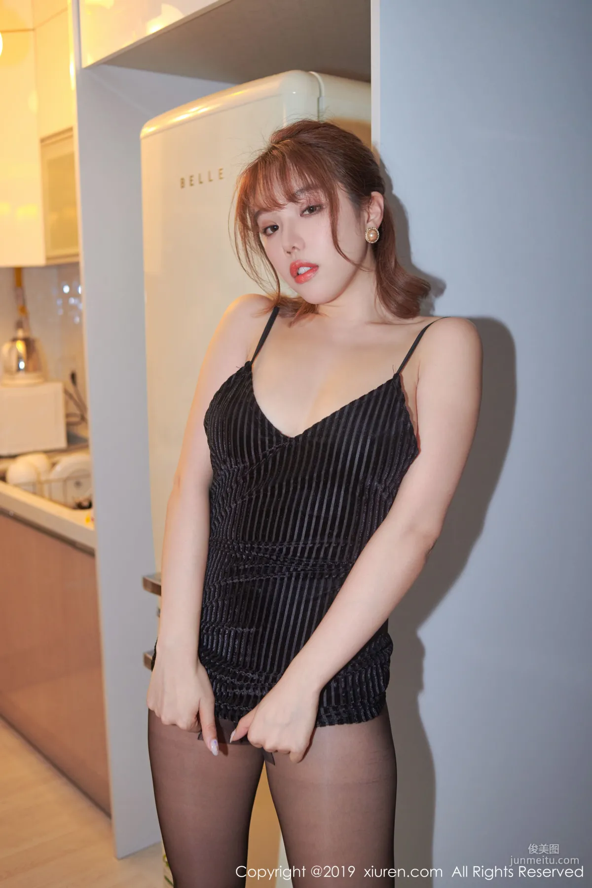 Huang Leran, The Charming Allure of Black Stockings and Wild Leopard Print Lingerie [XiuRen] No.1630 Photo Set photo 24