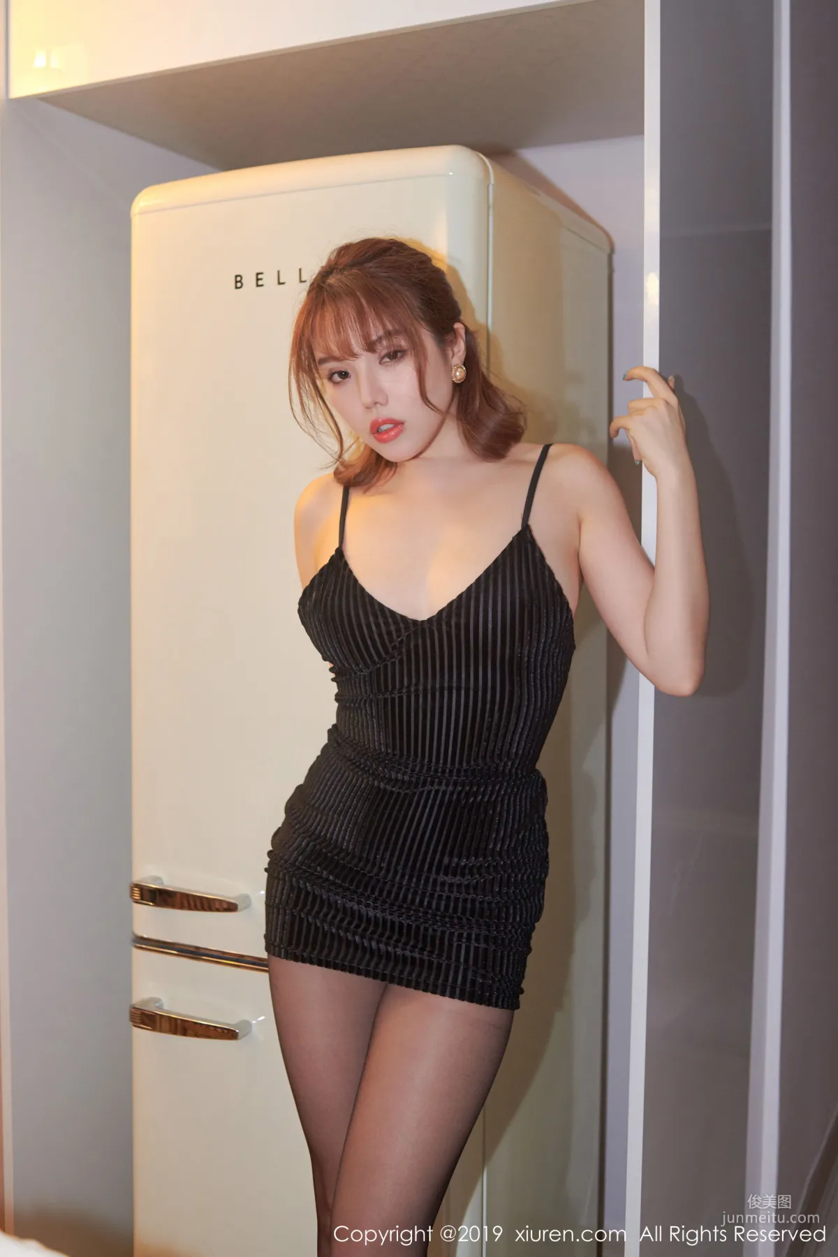 Huang Leran, The Charming Allure of Black Stockings and Wild Leopard Print Lingerie [XiuRen] No.1630 Photo Set photo 22