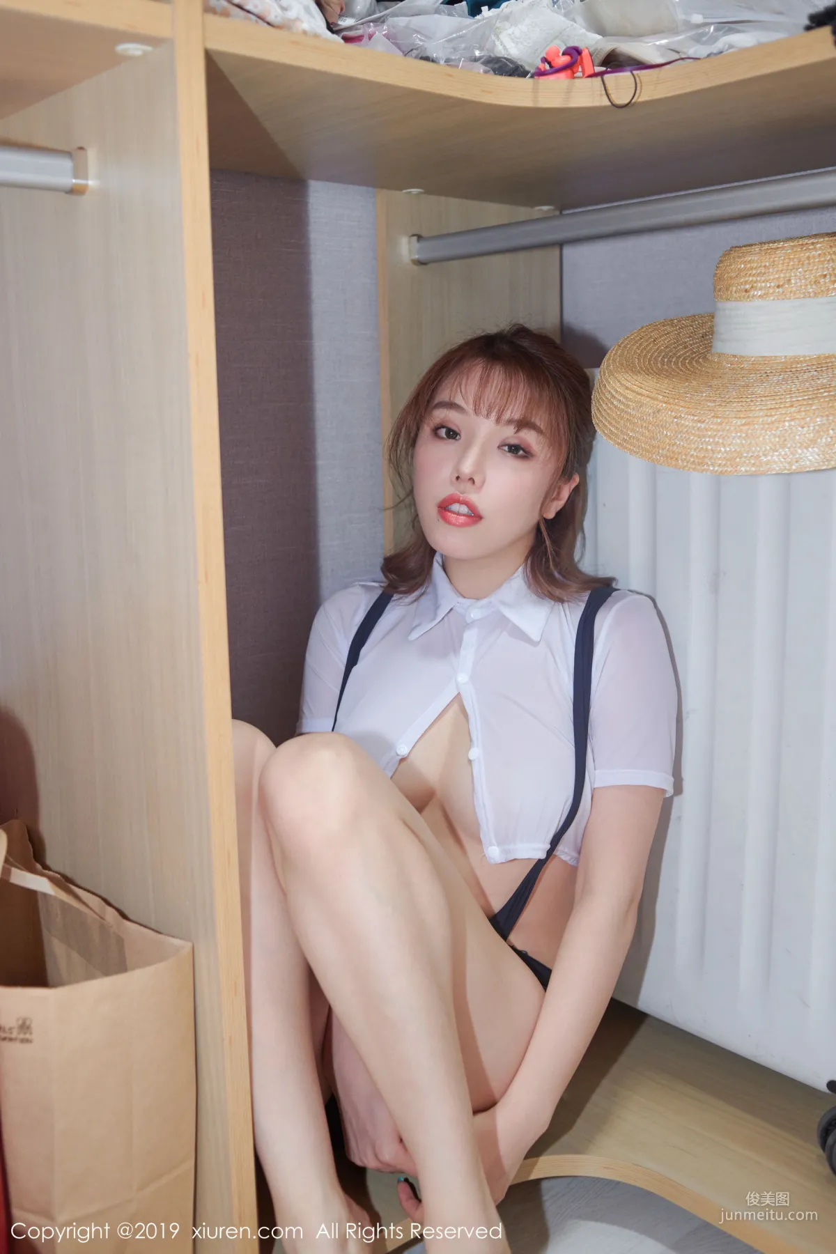 Huang Leran, The Wonderful Temptation of Cutout Lingerie and White Shirt [XiuRen] No.1674 Photo Set photo 39