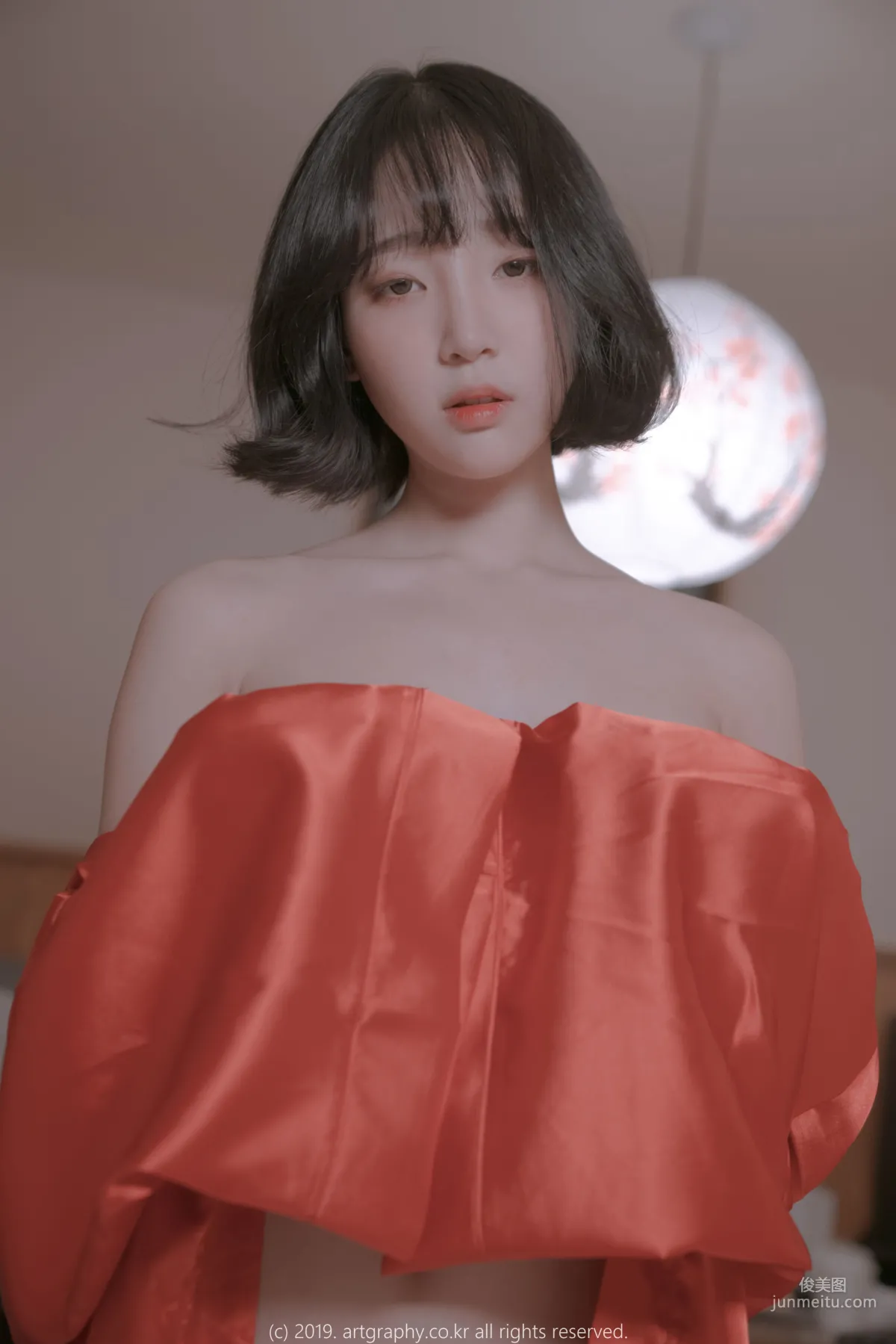 Korean Beauty Jiang Renqing 'See-Through Pajamas + Red Bathrobe' [ARTGRAVIA] Photo Set photo 13