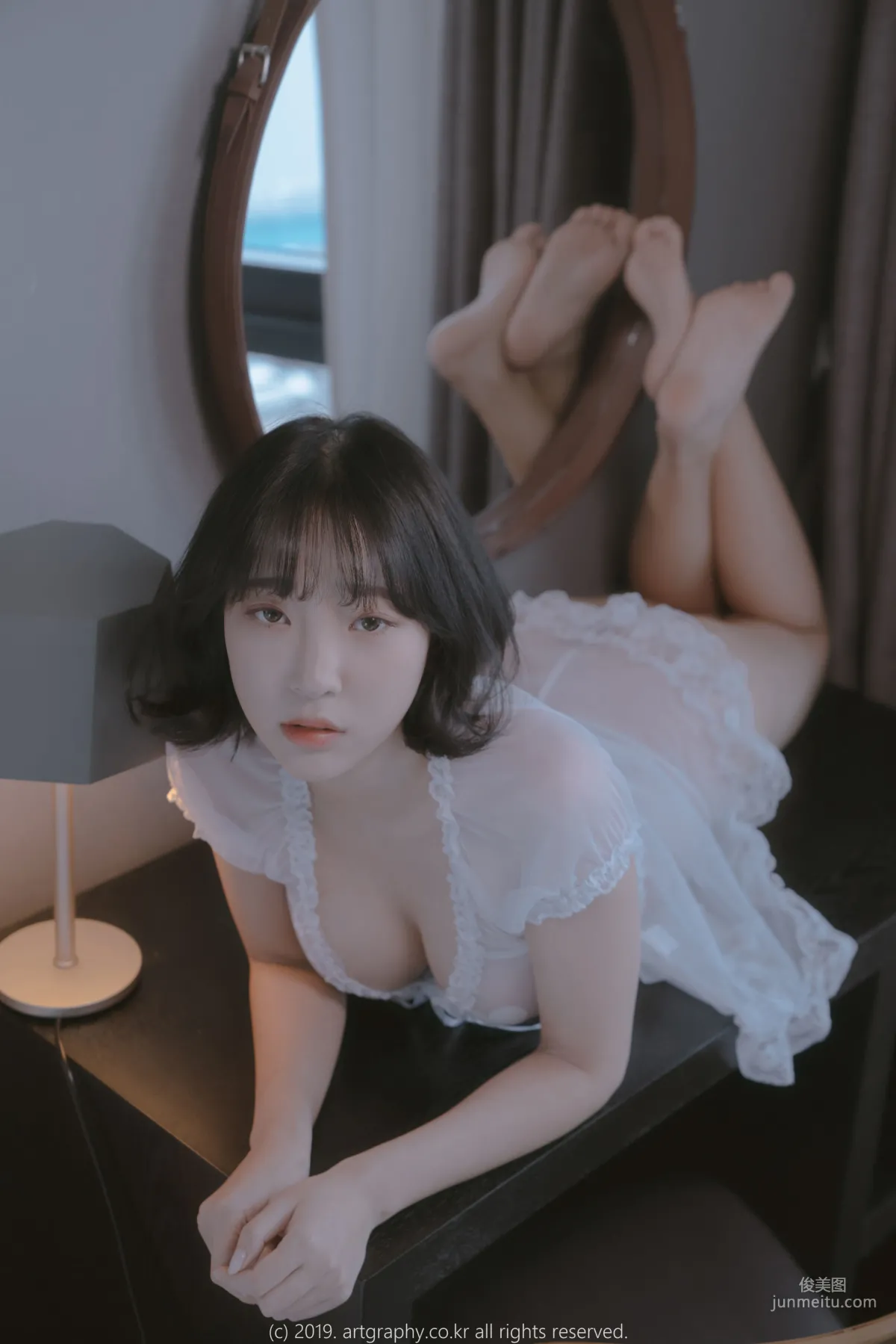 Korean Beauty Jiang Renqing 'See-Through Pajamas + Red Bathrobe' [ARTGRAVIA] Photo Set photo 6