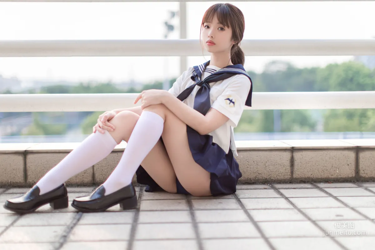 COSER Wenmei Bujiang Daoli, JK + White Stockings + School Swimsuit [COSPLAY] Photo Set photo 3