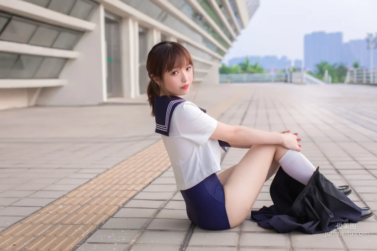 COSER Wenmei Bujiang Daoli, JK + White Stockings + School Swimsuit [COSPLAY] Photo Set photo 17
