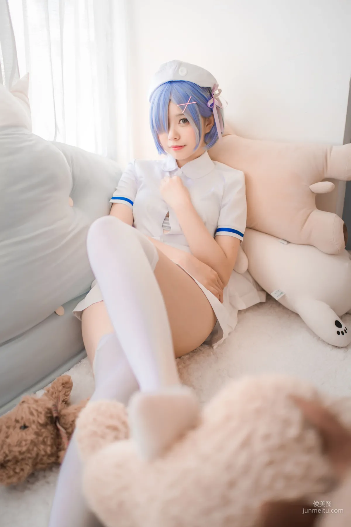 Xiaoye Meizi w 'White Gauze Skirt + Rem Nurse + Rem Bunny Girl' [Web Idols] Photo Set photo 20