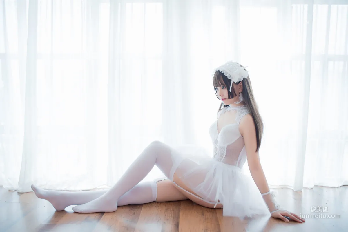 Xiaoye Meizi w 'White Gauze Skirt + Rem Nurse + Rem Bunny Girl' [Web Idols] Photo Set photo 4
