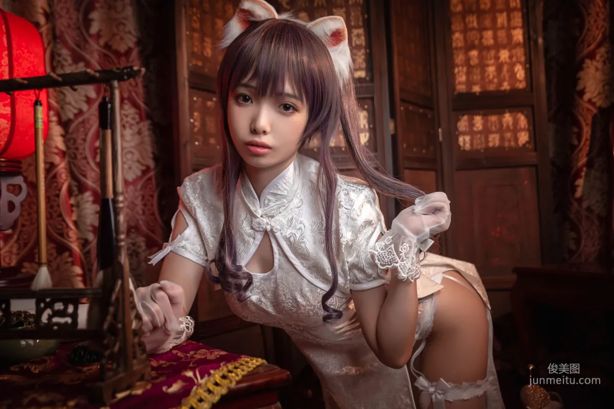 Wenmei: Qipao and White Stockings with Suspender Belt [COSPLAY] Photo Set photo 12