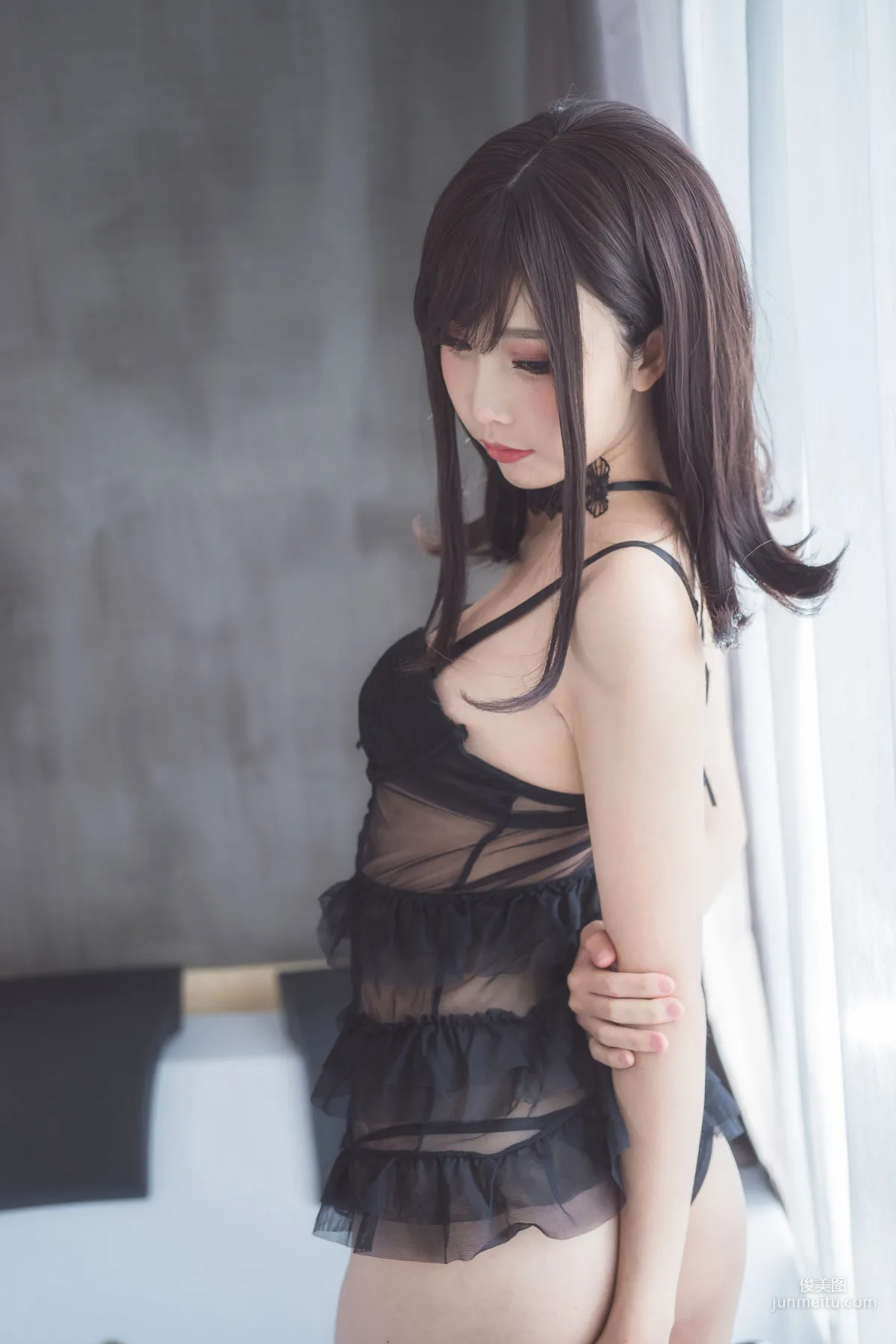 Mianbing Xianer, Girl in the Brain Black Corset [Welfare Cosplay] Photo Set photo 10