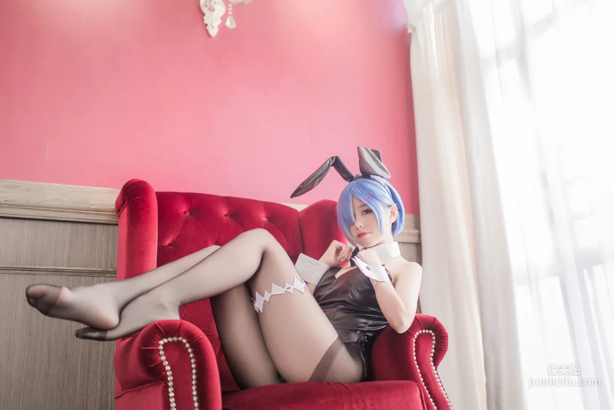 Xiaoye Meizi w 'White Gauze Skirt + Rem Nurse + Rem Bunny Girl' [Web Idols] Photo Set photo 23