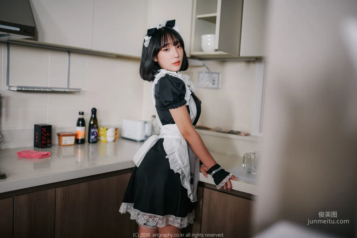 Big Bust Girl Jiang Renqing, Black Stockings Uniform + Maid Seduction [ARTGRAVIA] Photo Set photo 41
