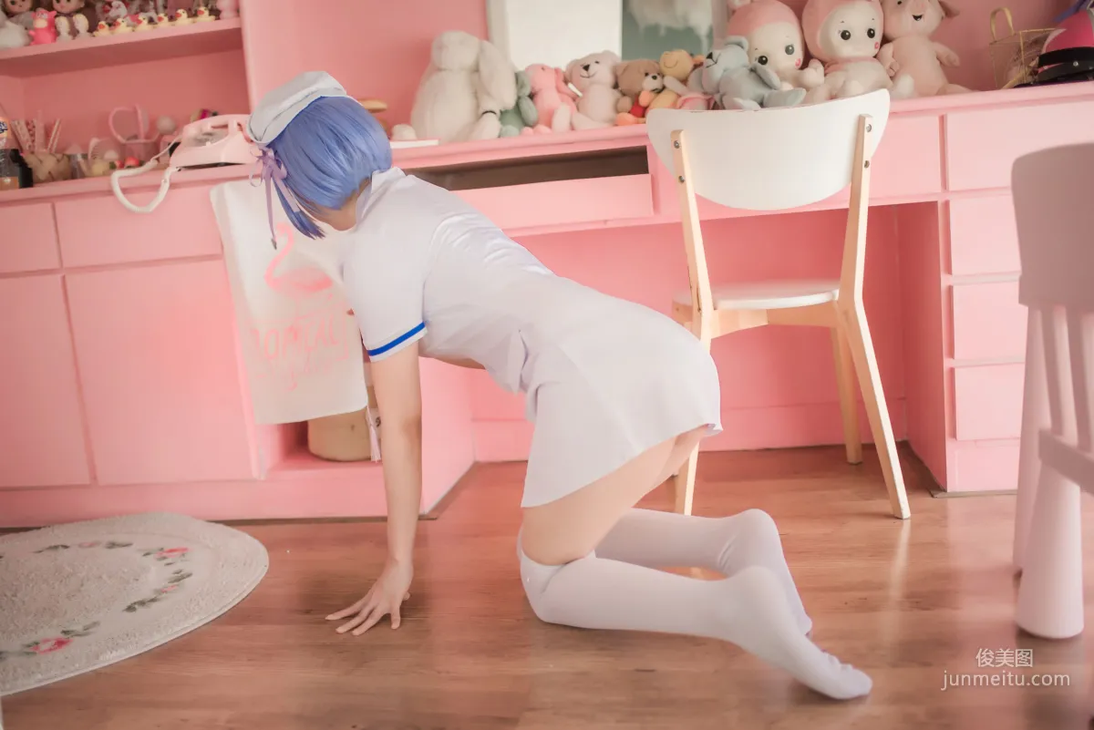 Xiaoye Meizi w 'White Gauze Skirt + Rem Nurse + Rem Bunny Girl' [Web Idols] Photo Set photo 16