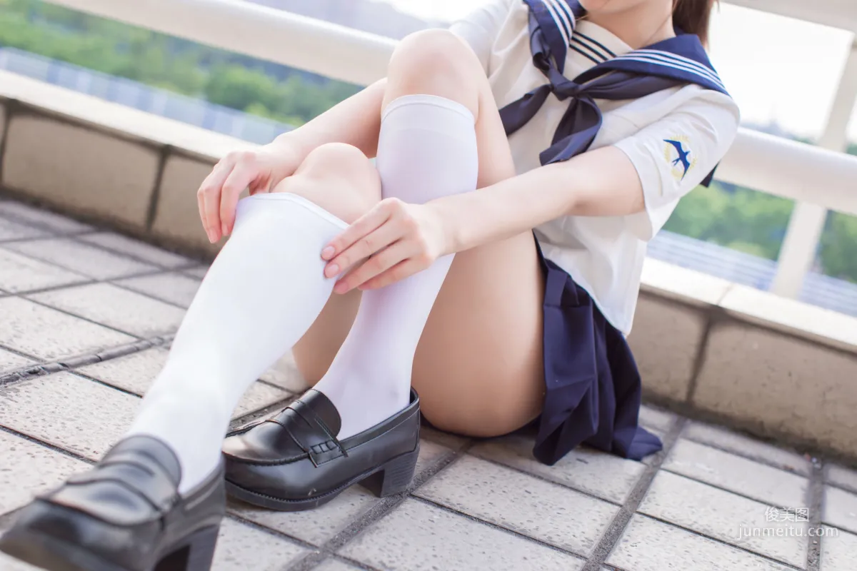 COSER Wenmei Bujiang Daoli, JK + White Stockings + School Swimsuit [COSPLAY] Photo Set photo 9