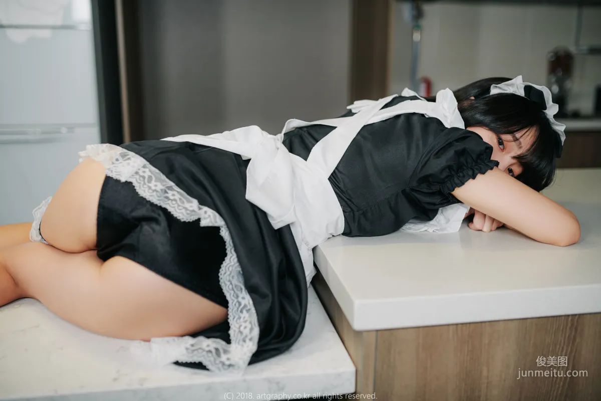 Big Bust Girl Jiang Renqing, Black Stockings Uniform + Maid Seduction [ARTGRAVIA] Photo Set photo 59