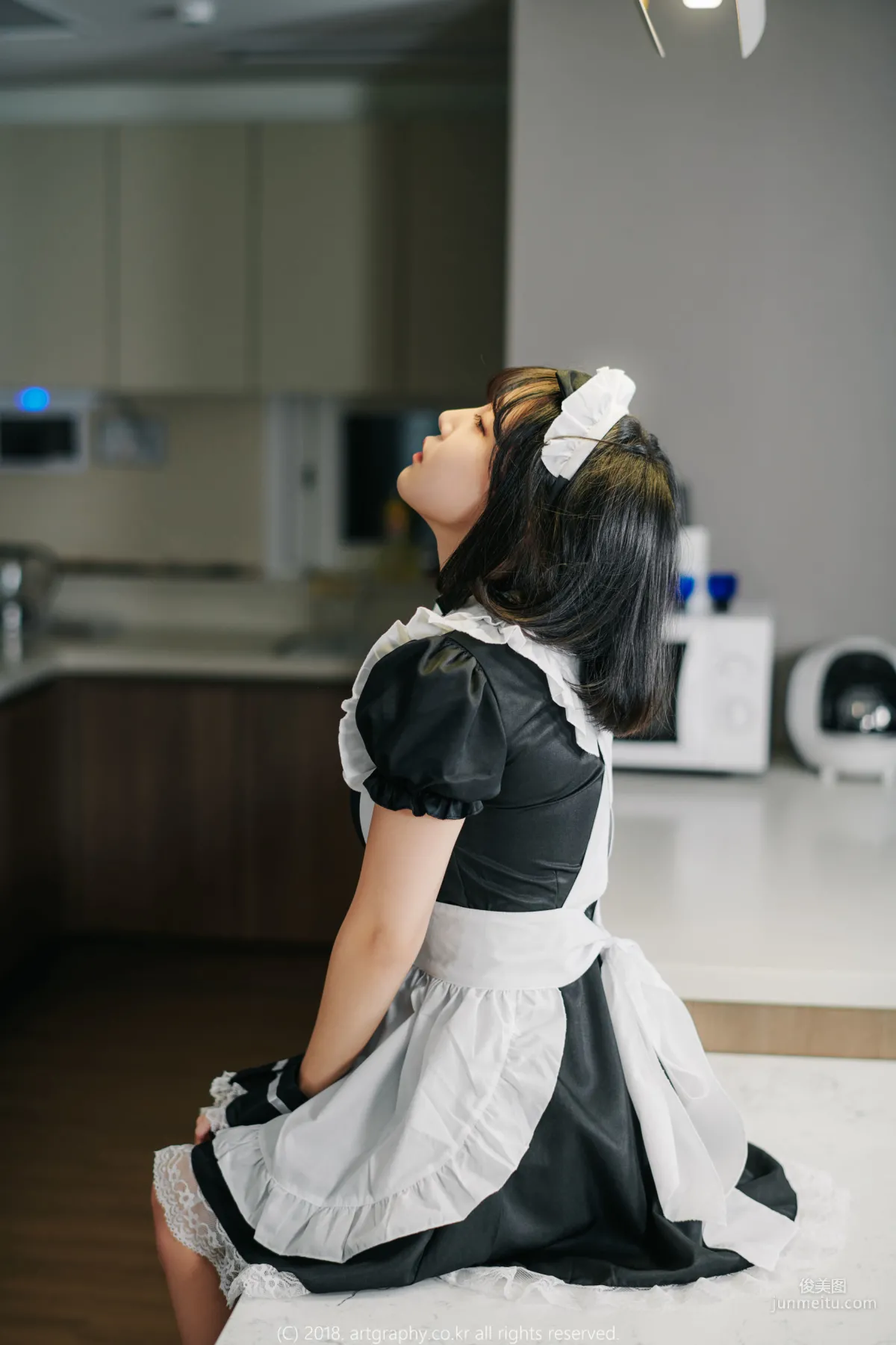 Big Bust Girl Jiang Renqing, Black Stockings Uniform + Maid Seduction [ARTGRAVIA] Photo Set photo 58