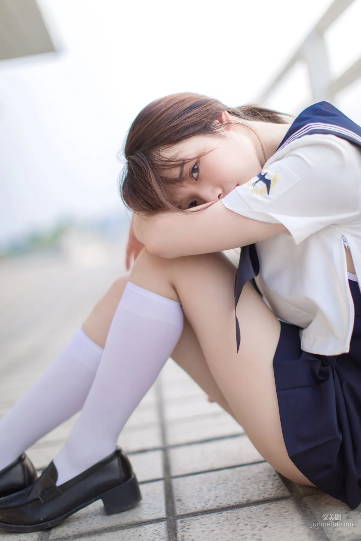 COSER Wenmei Bujiang Daoli, JK + White Stockings + School Swimsuit [COSPLAY] Photo Set photo 6