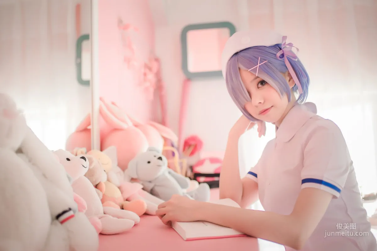 Xiaoye Meizi w 'White Gauze Skirt + Rem Nurse + Rem Bunny Girl' [Web Idols] Photo Set photo 10