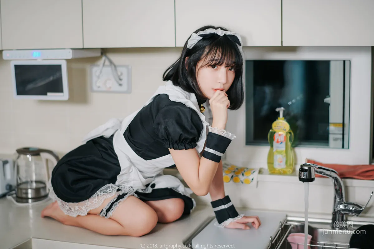 Big Bust Girl Jiang Renqing, Black Stockings Uniform + Maid Seduction [ARTGRAVIA] Photo Set photo 53