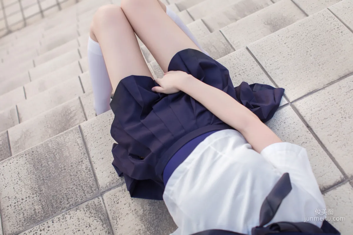 COSER Wenmei Bujiang Daoli, JK + White Stockings + School Swimsuit [COSPLAY] Photo Set photo 12