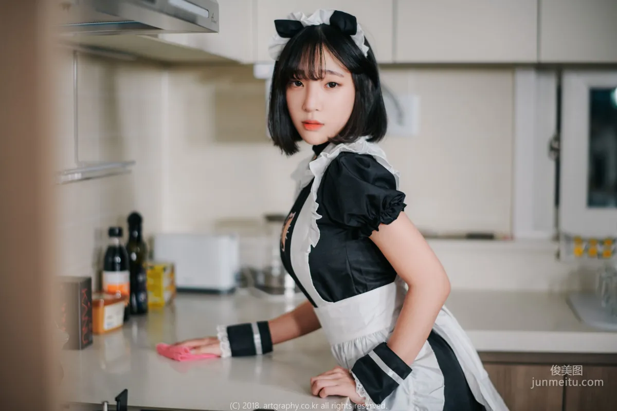 Big Bust Girl Jiang Renqing, Black Stockings Uniform + Maid Seduction [ARTGRAVIA] Photo Set photo 36