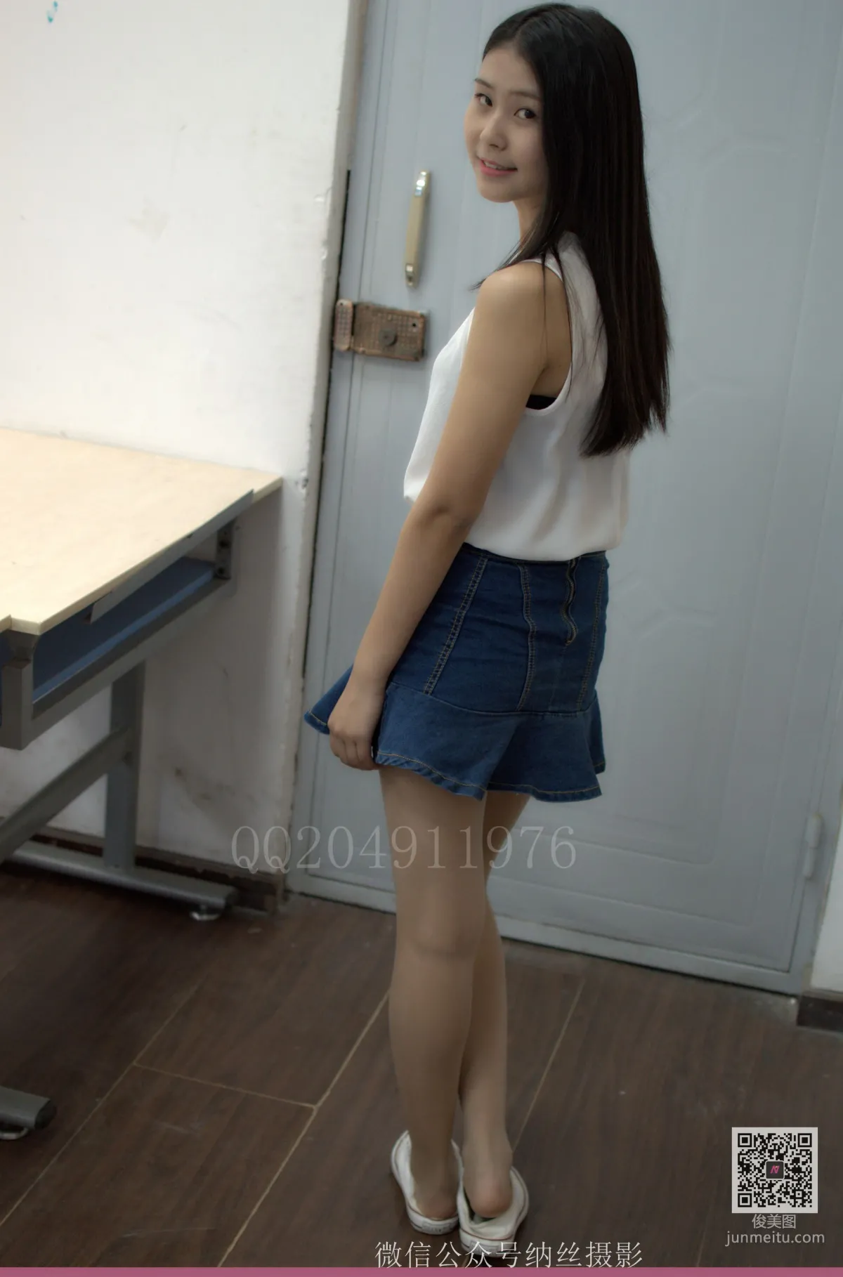 Zhang Yuner, Pure Girl Classroom Flesh-Colored Stockings and Feet [NASI] NO.025 Photo Set photo 70