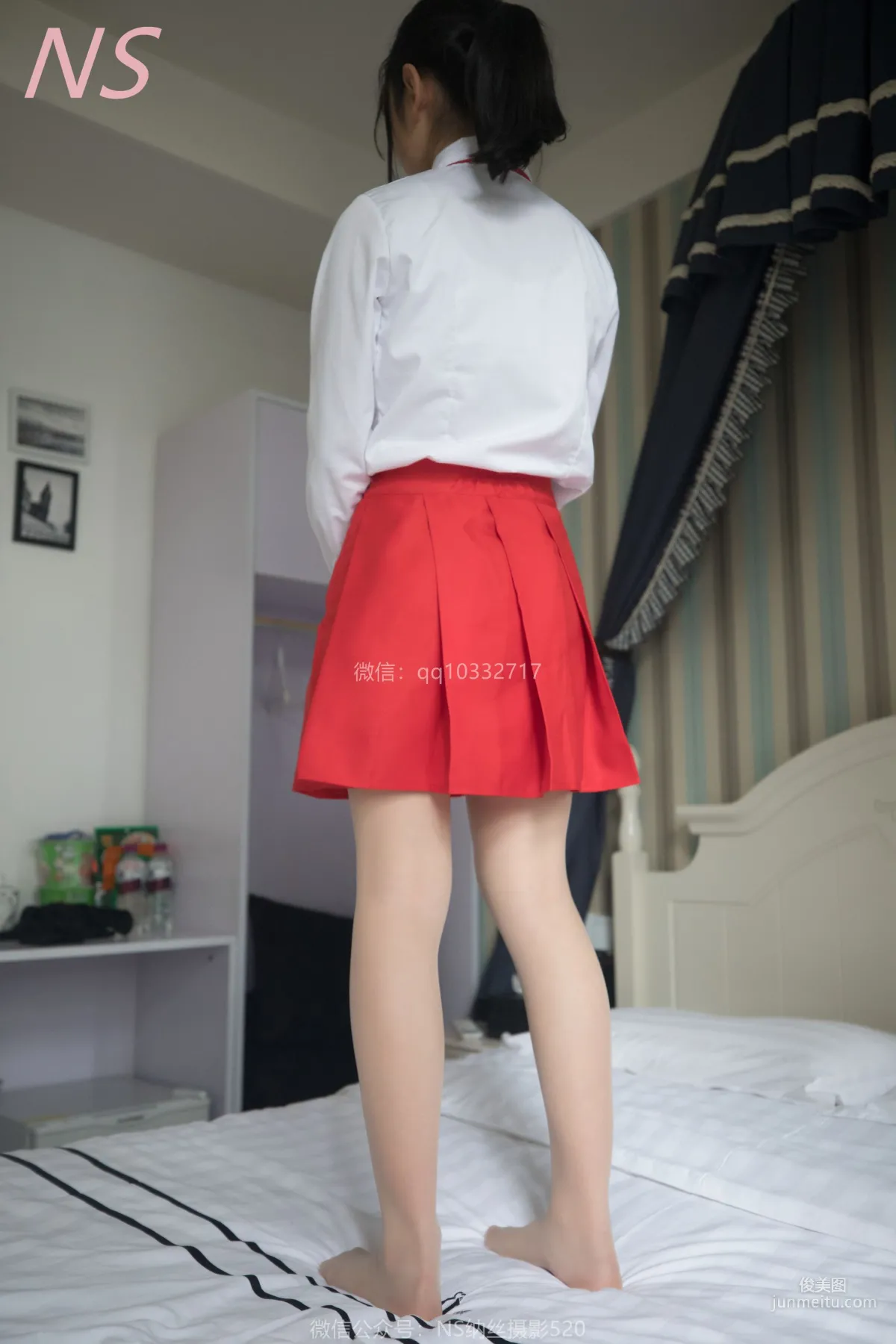Xiao Li, Red Ultra Short Skirt and Flesh Stockings Temptation [NASI] Photo Set photo 7