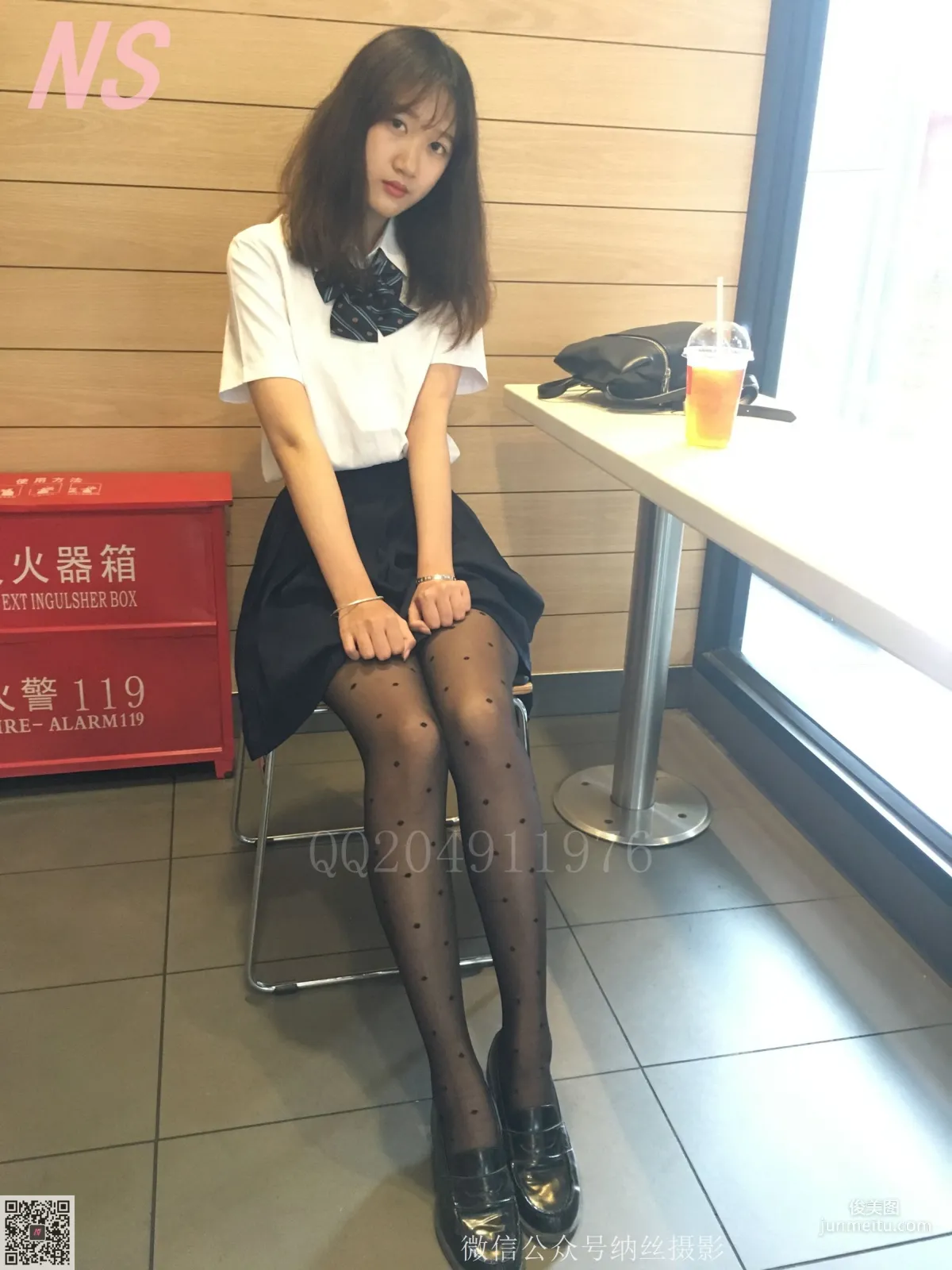 Wen Wen, OL Black Polka Dot Stockings [NASI] NO.057 Photo Set photo 6
