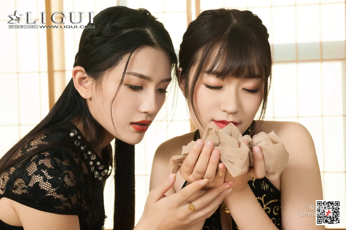 安娜&甜甜《雙生旗袍絲襪女神》 [麗櫃Ligui] 寫真集 40