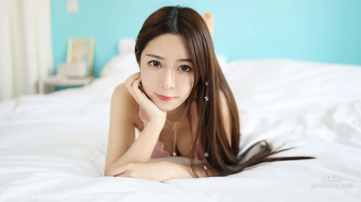 luna Zhang Jingyan, Pink Lace Pajamas [MyGirl] Vol.399 Photo Set photo 13
