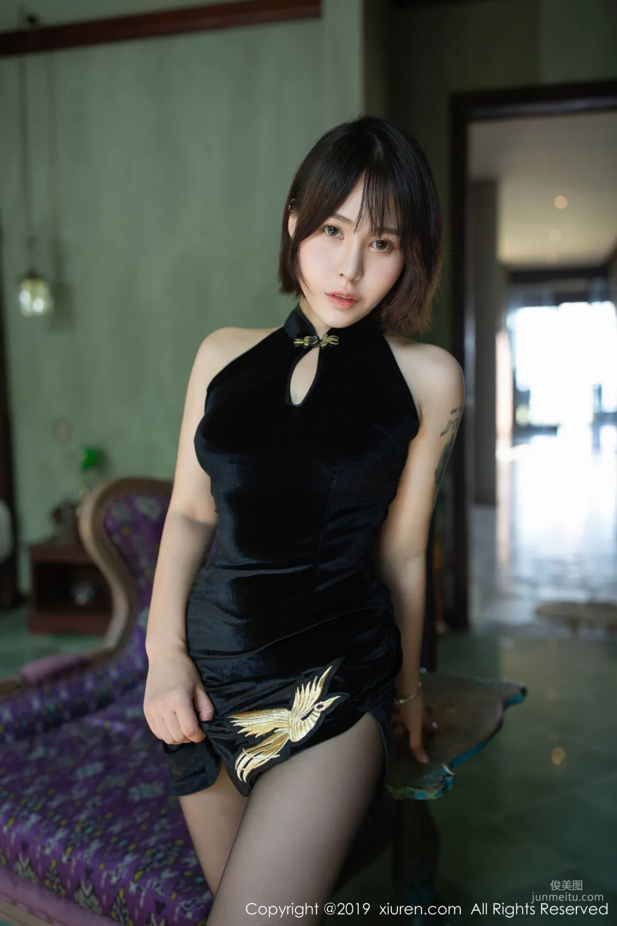 Evelyn Ai Li Classic Charm Qipao and Modern Sexy Ultimate Black Stockings Temptation [XiuRen] No.1773 Photo Set photo 5