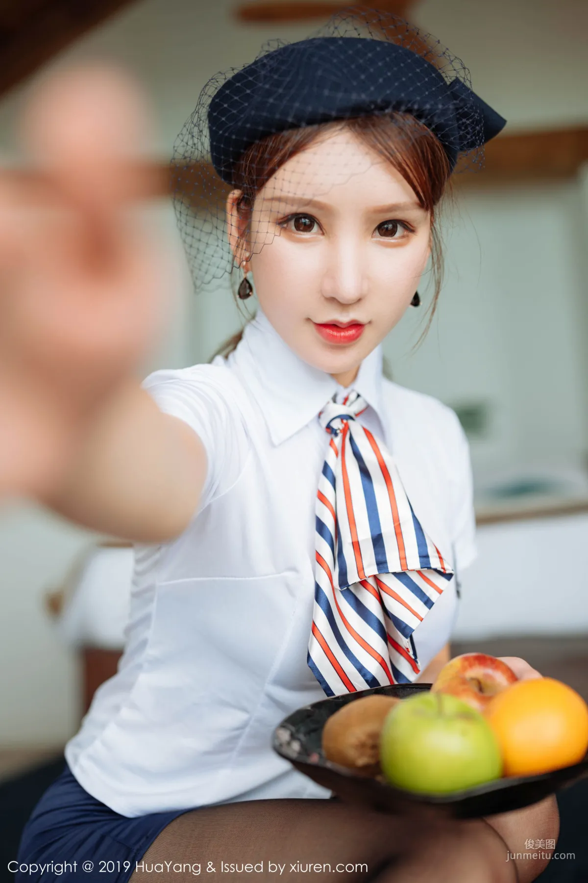 Zhou Yuxi Sandy Role Play Flight Attendant Uniform Lingerie [HuaYang] Vol.186 Photo Set photo 3