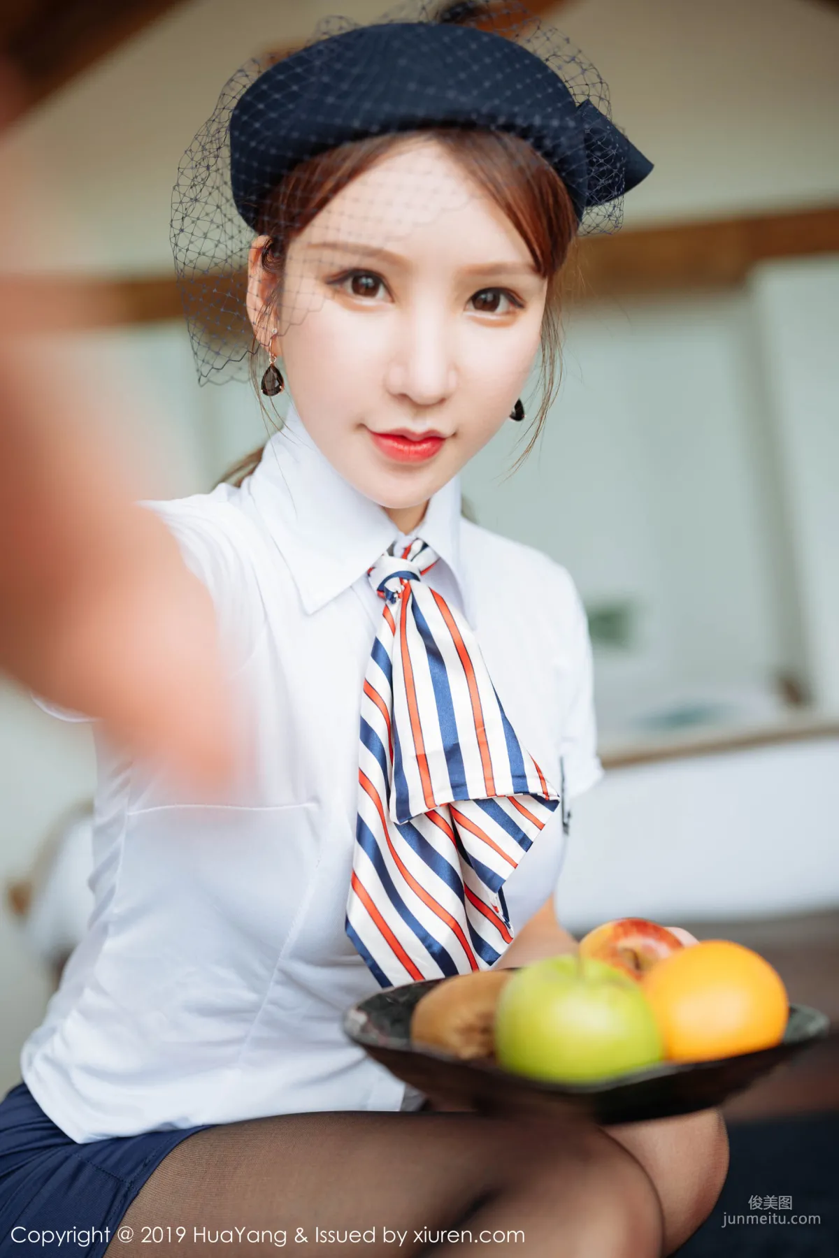 Zhou Yuxi Sandy Role Play Flight Attendant Uniform Lingerie [HuaYang] Vol.186 Photo Set photo 19
