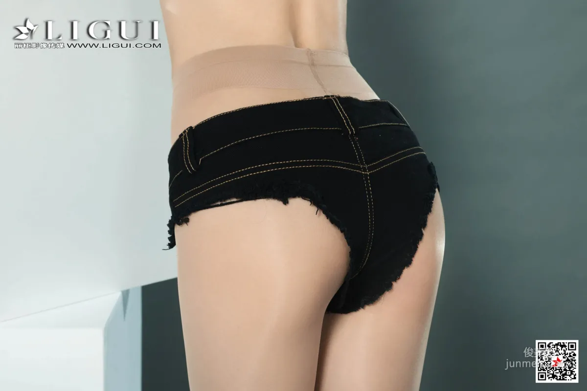 Model Tu Zi, Flesh Stockings and Ultra Short Denim Hot Pants [Ligui] Web Beauty Photo Set photo 60