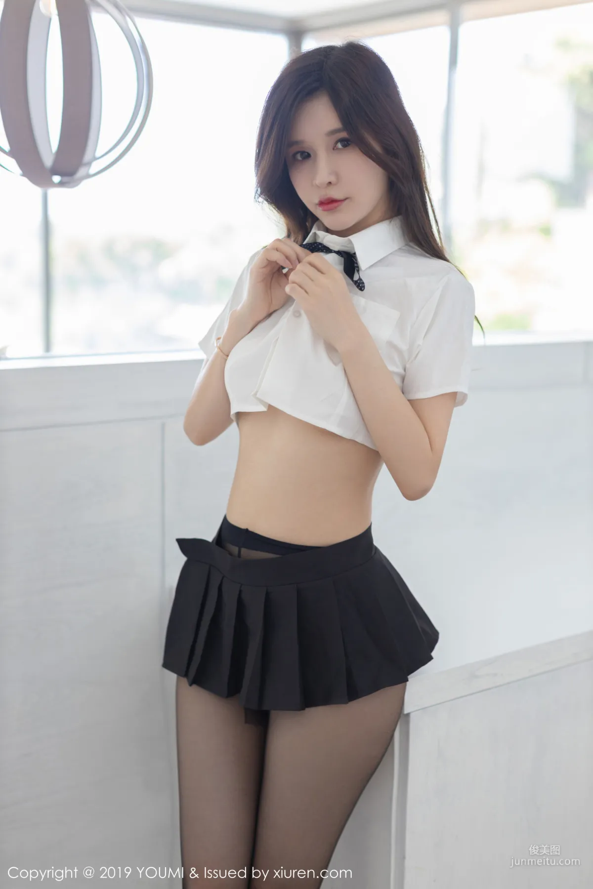 Zhang Yumeng, Sexy School Uniform + Black Stockings Series [YouMi] Vol.391 Photo Set photo 9