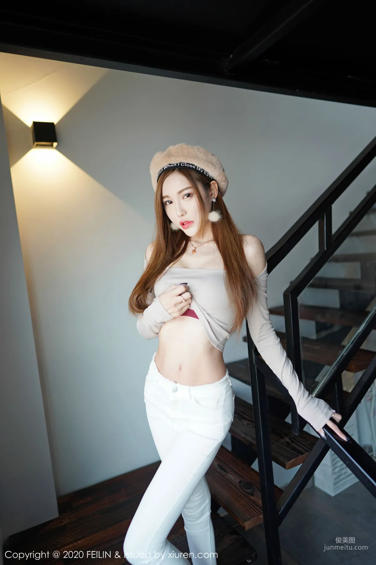Meng Xiaonan Little Night Cat, Sexy Lace Garter Lingerie Temptation [FeiLin] VOL.223 Photo Set photo 11