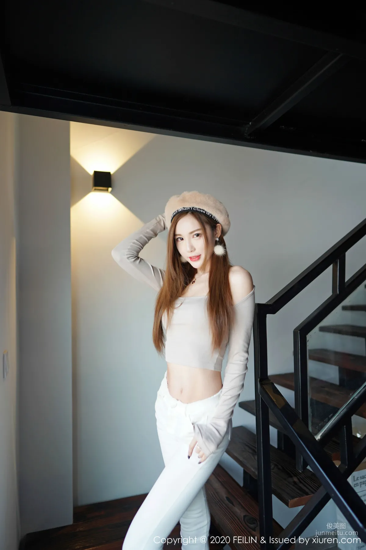 Meng Xiaonan Little Night Cat, Sexy Lace Garter Lingerie Temptation [FeiLin] VOL.223 Photo Set photo 8