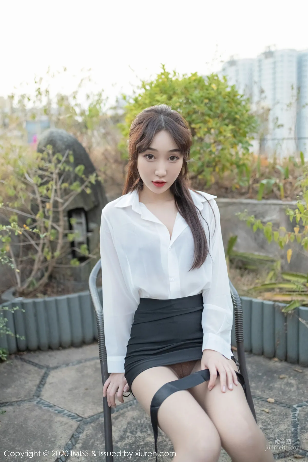 September Sheng_ White Shirt Short Skirt Secretary Professional Wear and Tempting Stockings Beautiful Feet Series [IMISS] Vol.427 Photo Set photo 6