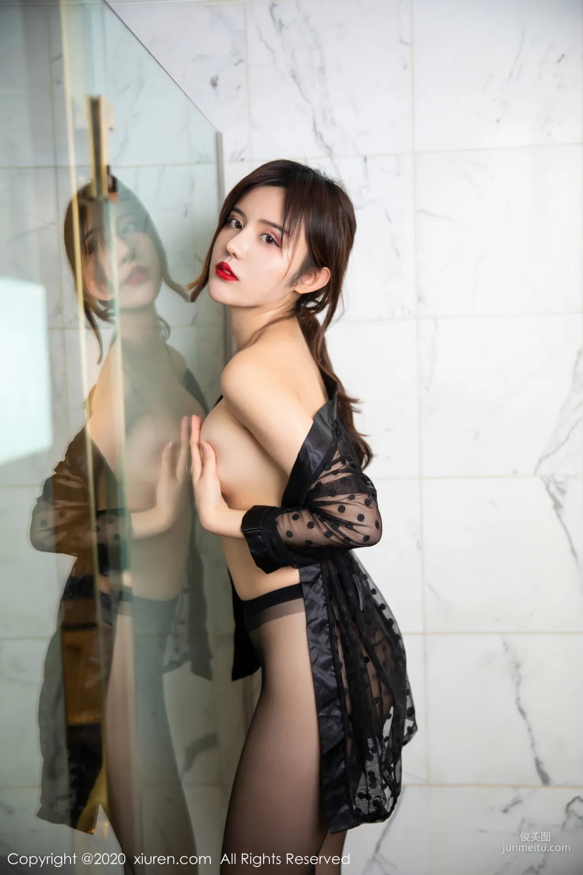 Cris Zhuo Yaqi, Black Sheer Outfit + Sexy Little Qipao [XiuRen] No.1971 Photo Set photo 67